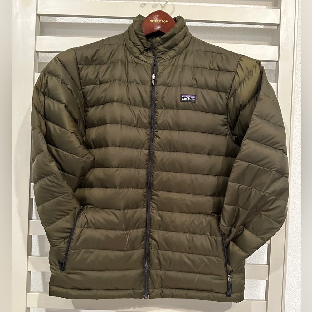 Patagonia Mens Green Down Sweater Puffer Jacket XSmall